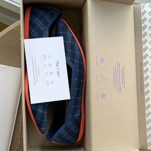 Rothy’s pointed toe Indigo Gingham Sz 8